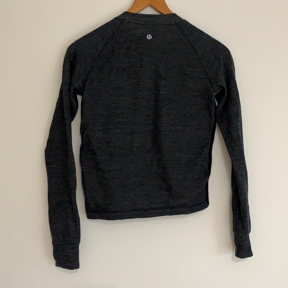 lululemon St. Moritz Cable Knit Sweater Merino Wool Black/Grey Sz6 - Picture 6 of 10